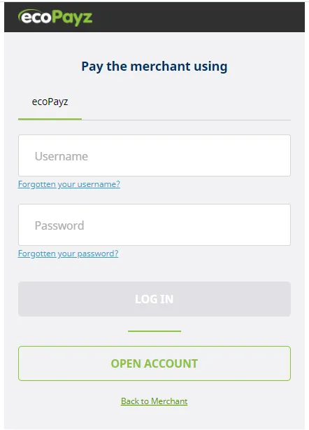 Payzログイン画面